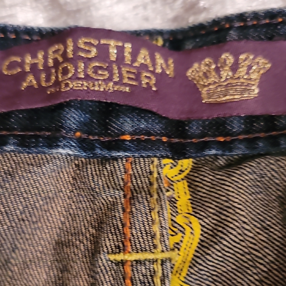 (Rare) Christian Audigier Men's 36 Blue Jeans - Picture 5 of 16